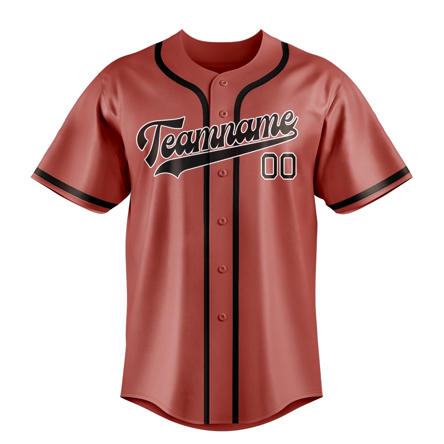 Maillot de baseball personnalisé cuivre rose marron