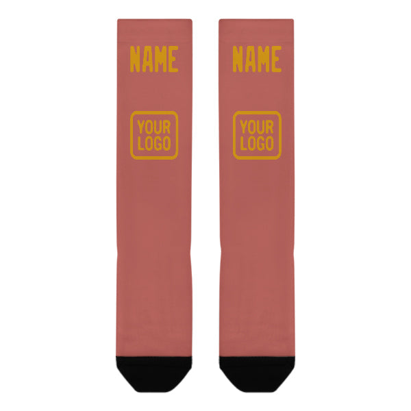 Chaussettes hautes personnalisées en cuivre rose jaune