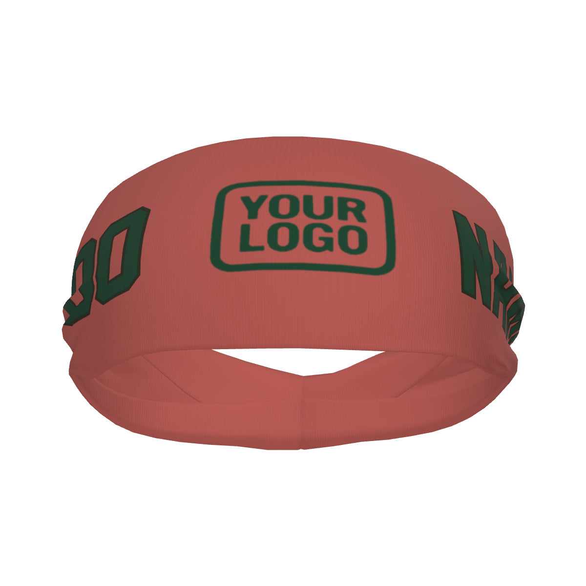 Bandeau de sport personnalisé en cuivre et vert rose