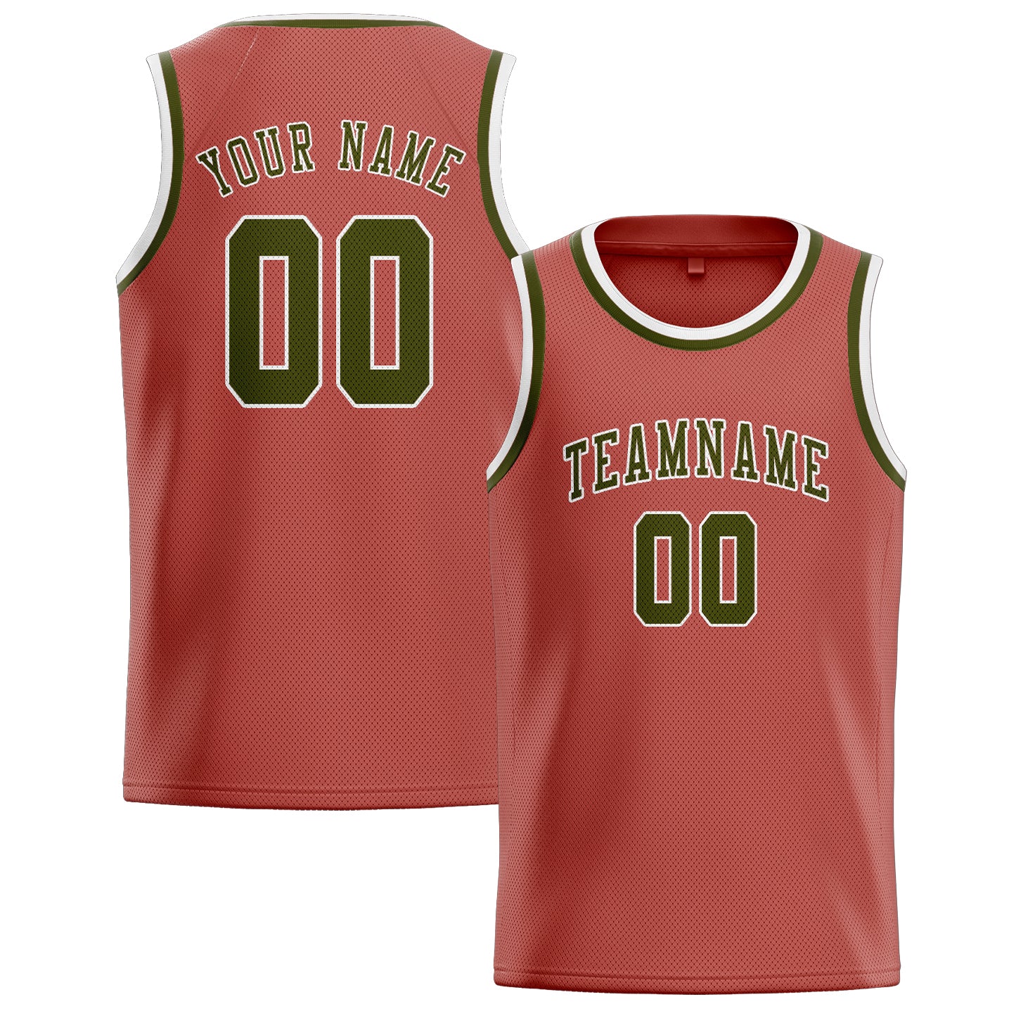 Maillot de basketball personnalisé Copper Rose Olive