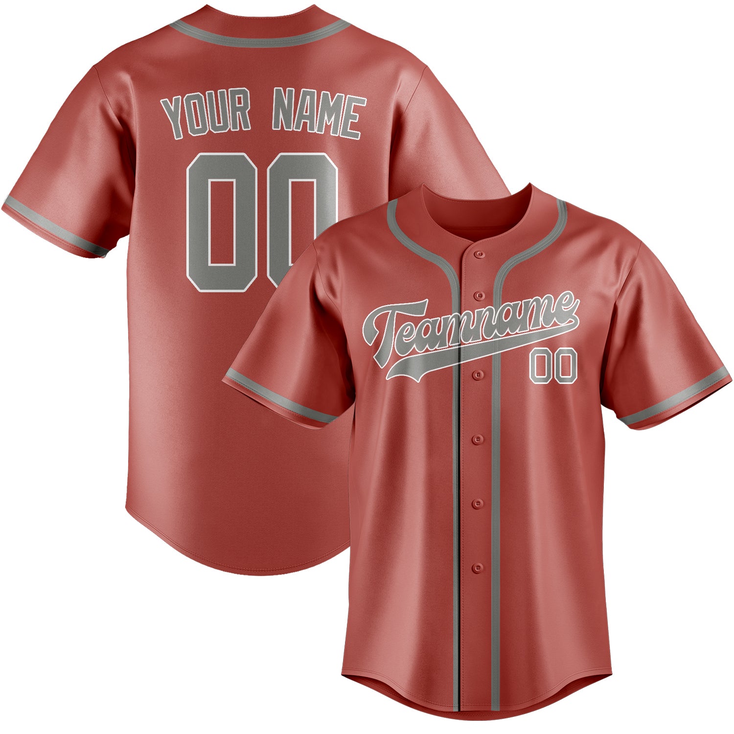 Maillot de baseball personnalisé gris cuivré et rose