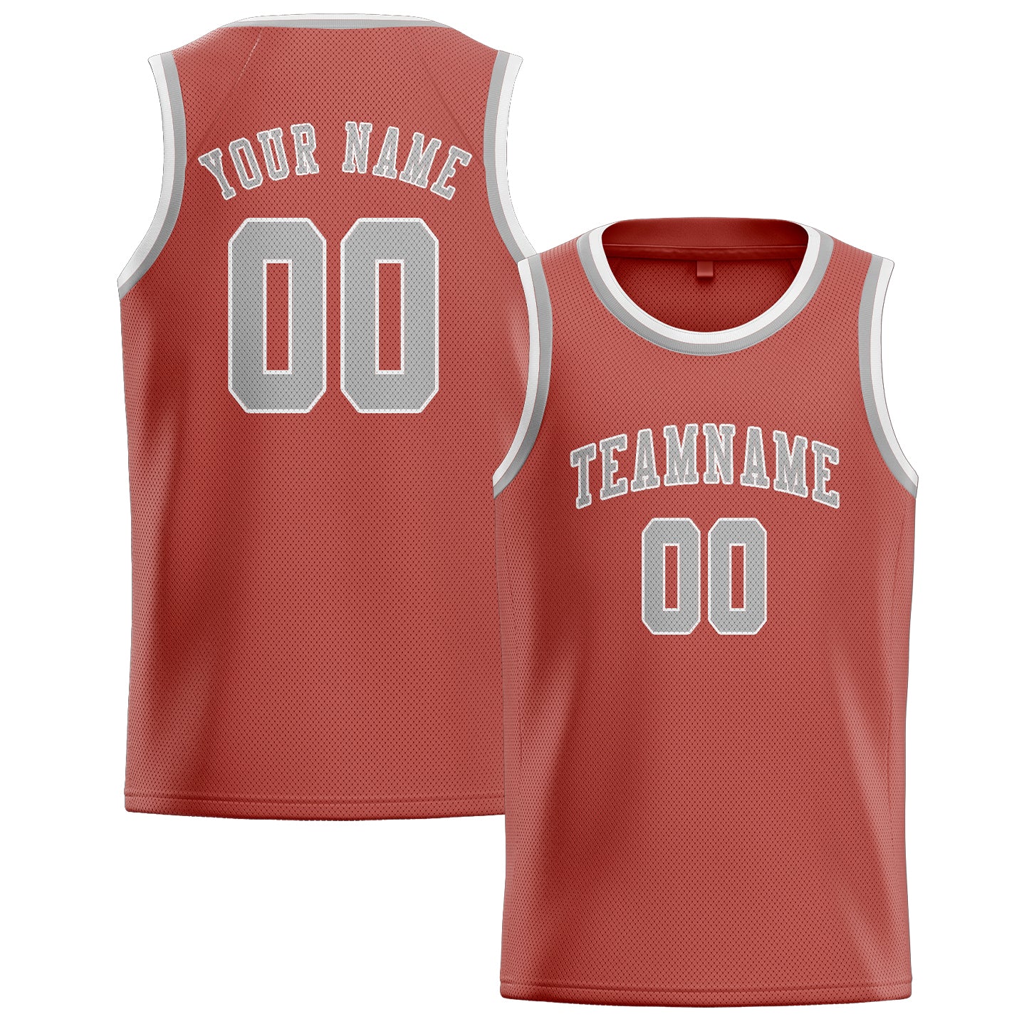 Maillot de basketball personnalisé cuivre rose gris