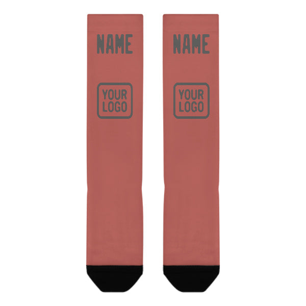 Chaussettes hautes personnalisées Copper Rose gris foncé