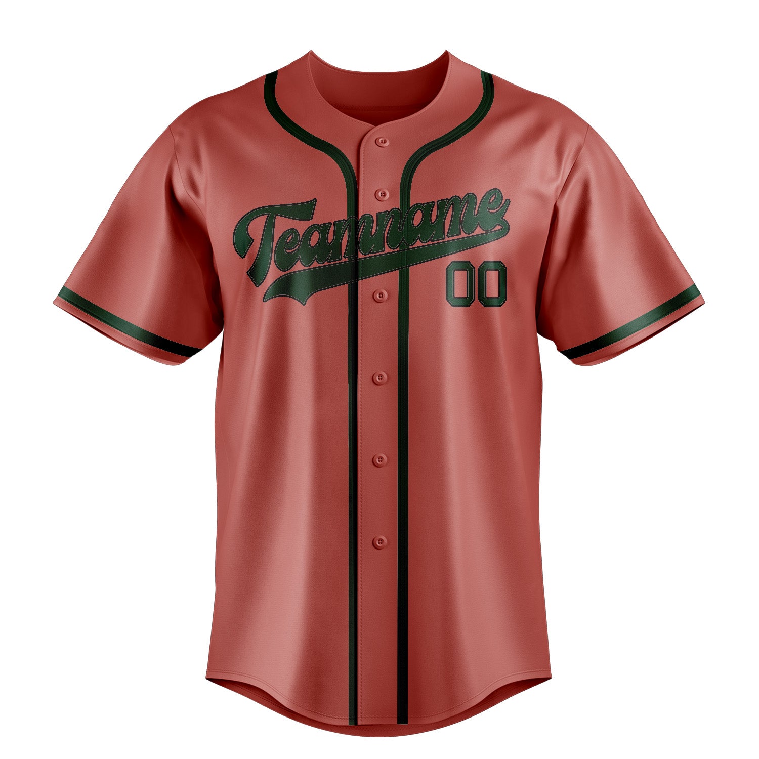 Maillot de baseball personnalisé cuivre rose vert