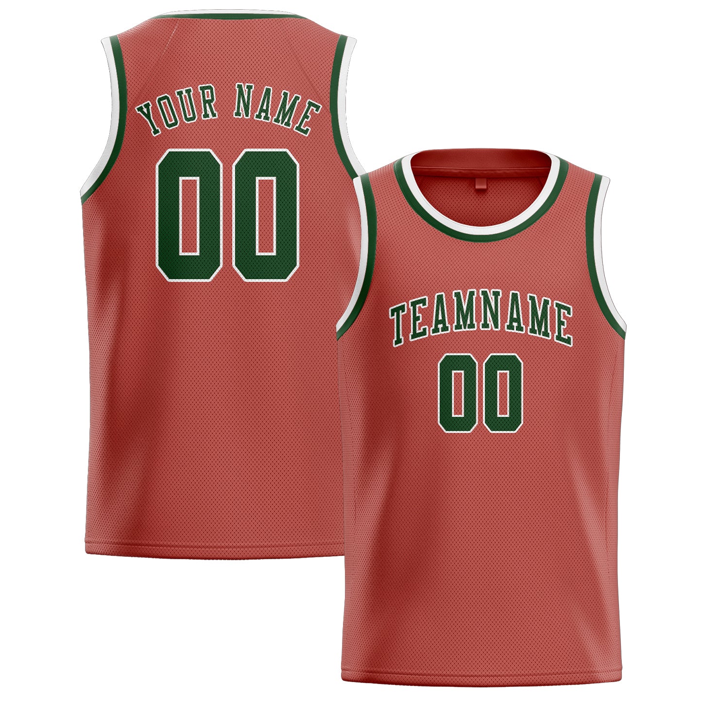 Maillot de basketball personnalisé Copper Rose vert foncé