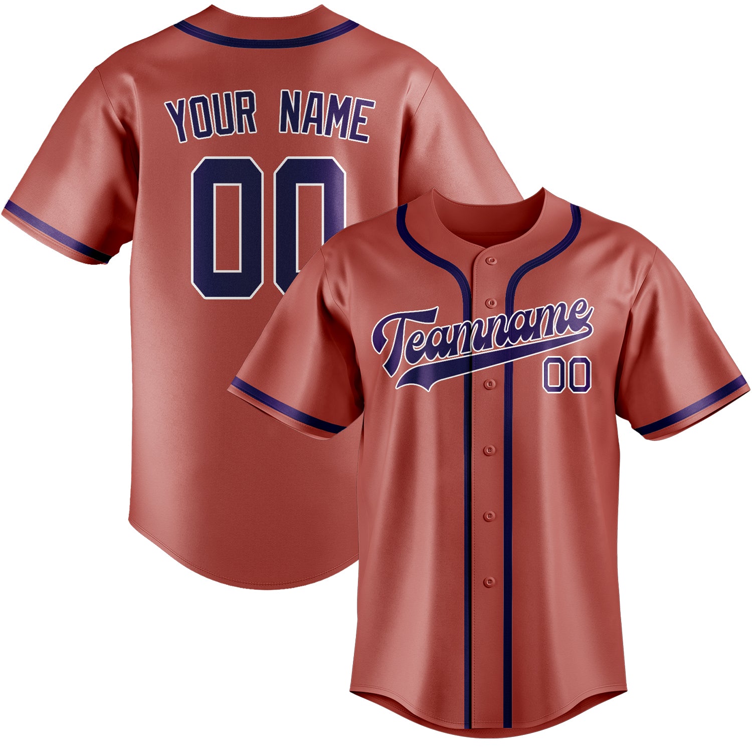 Maillot de baseball personnalisé Copper Rose Purple