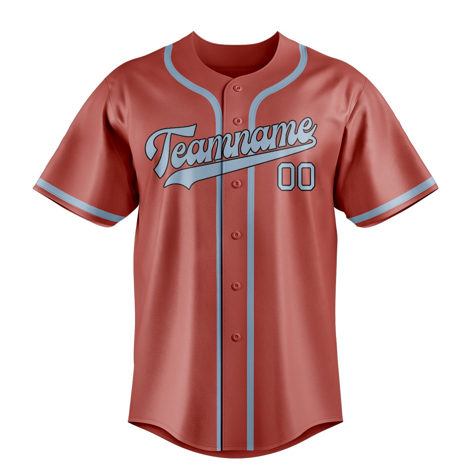 Maillot de baseball bleu clair personnalisé Copper Rose