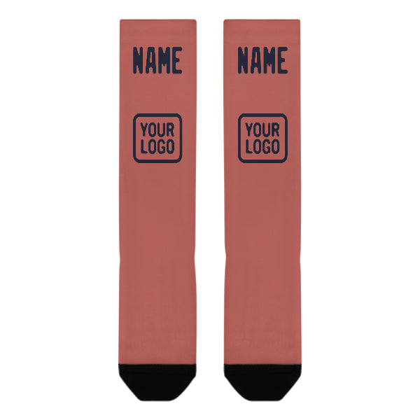 Chaussettes hautes bleu marine personnalisées Copper Rose