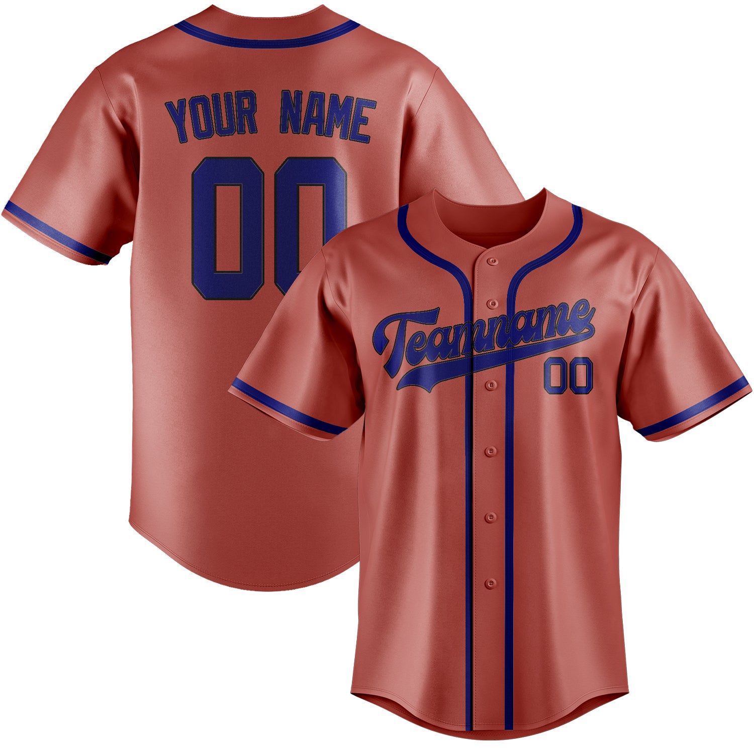 Maillot de baseball personnalisé Copper Rose bleu ciel