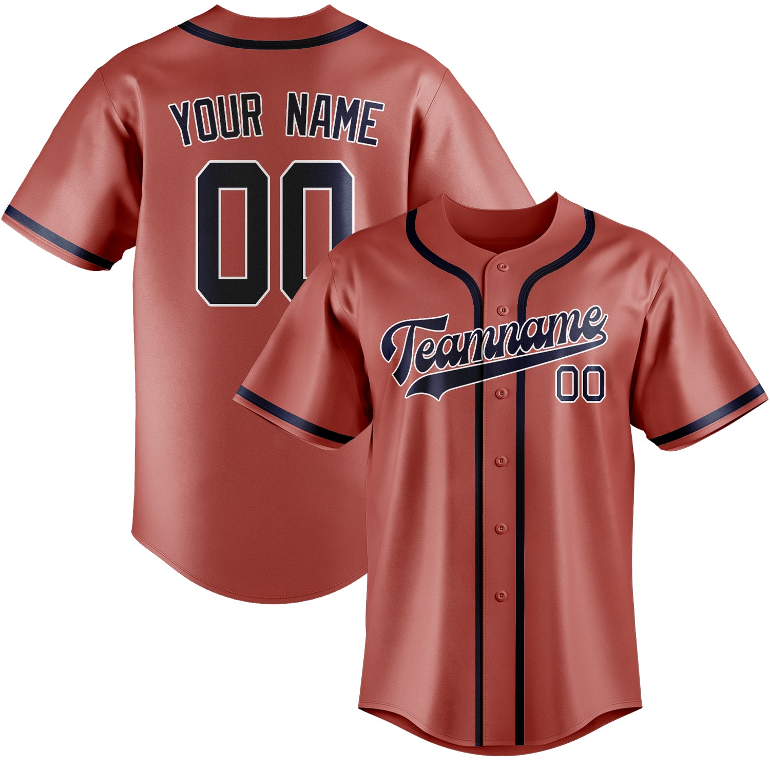 Maillot de baseball personnalisé Copper Rose Blue