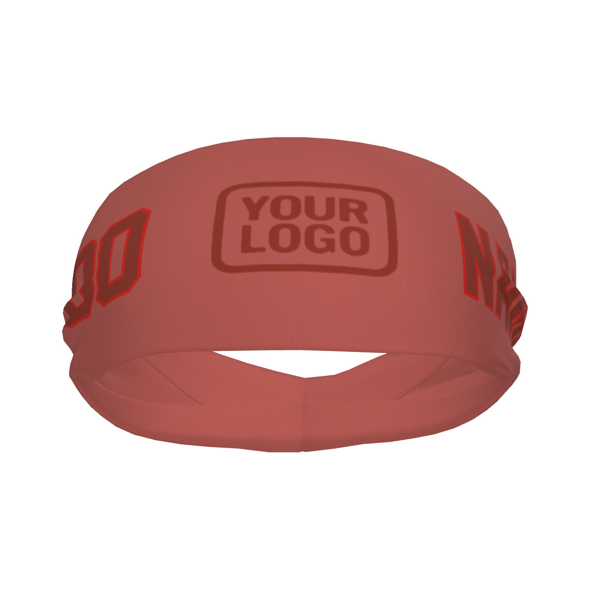 Bandeau de sport personnalisé cuivre rose corail rouge