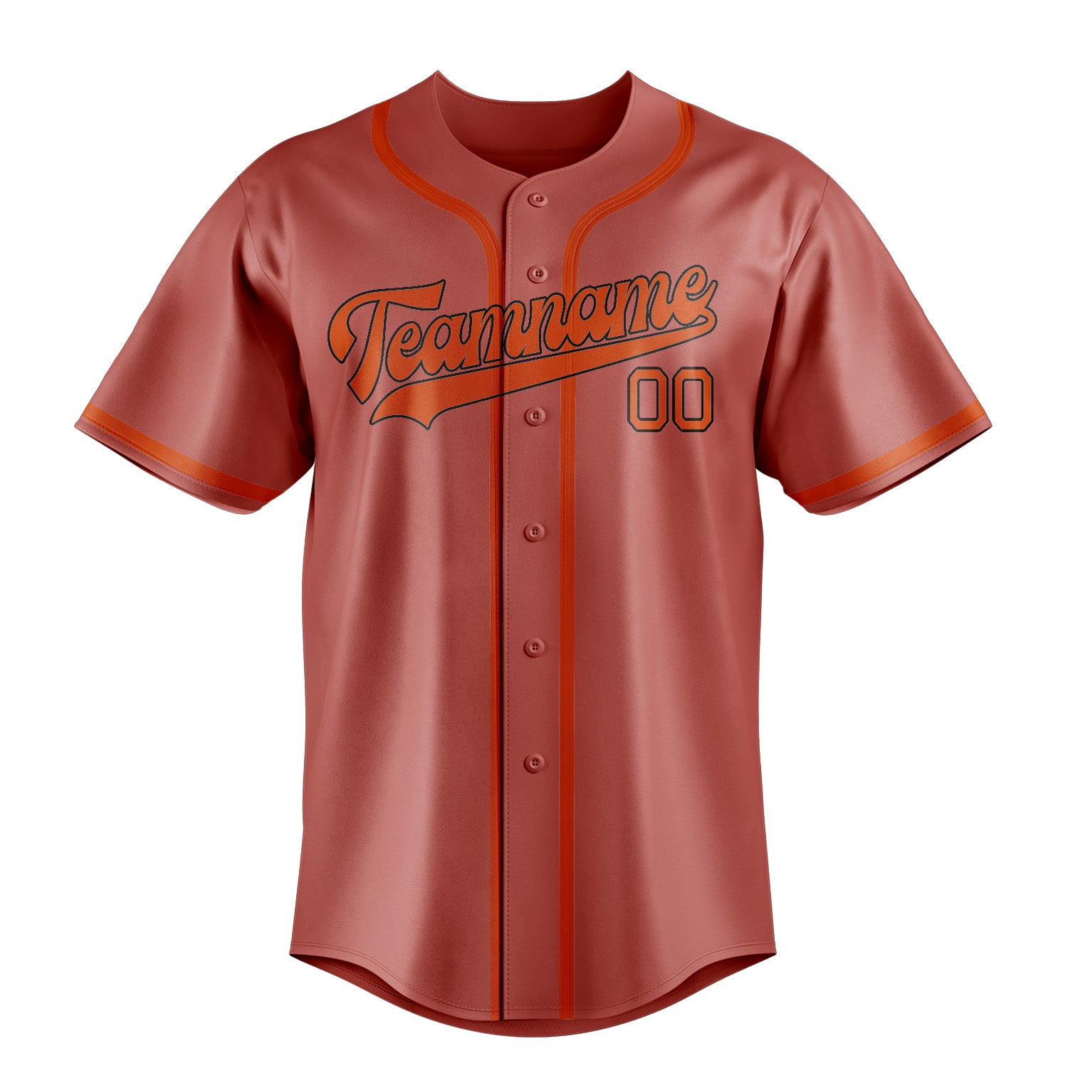 Maillot de baseball personnalisé Copper Rose Orange Rouge