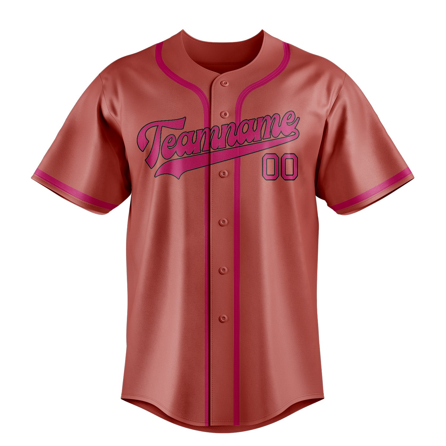 Maillot de baseball personnalisé rose cuivré