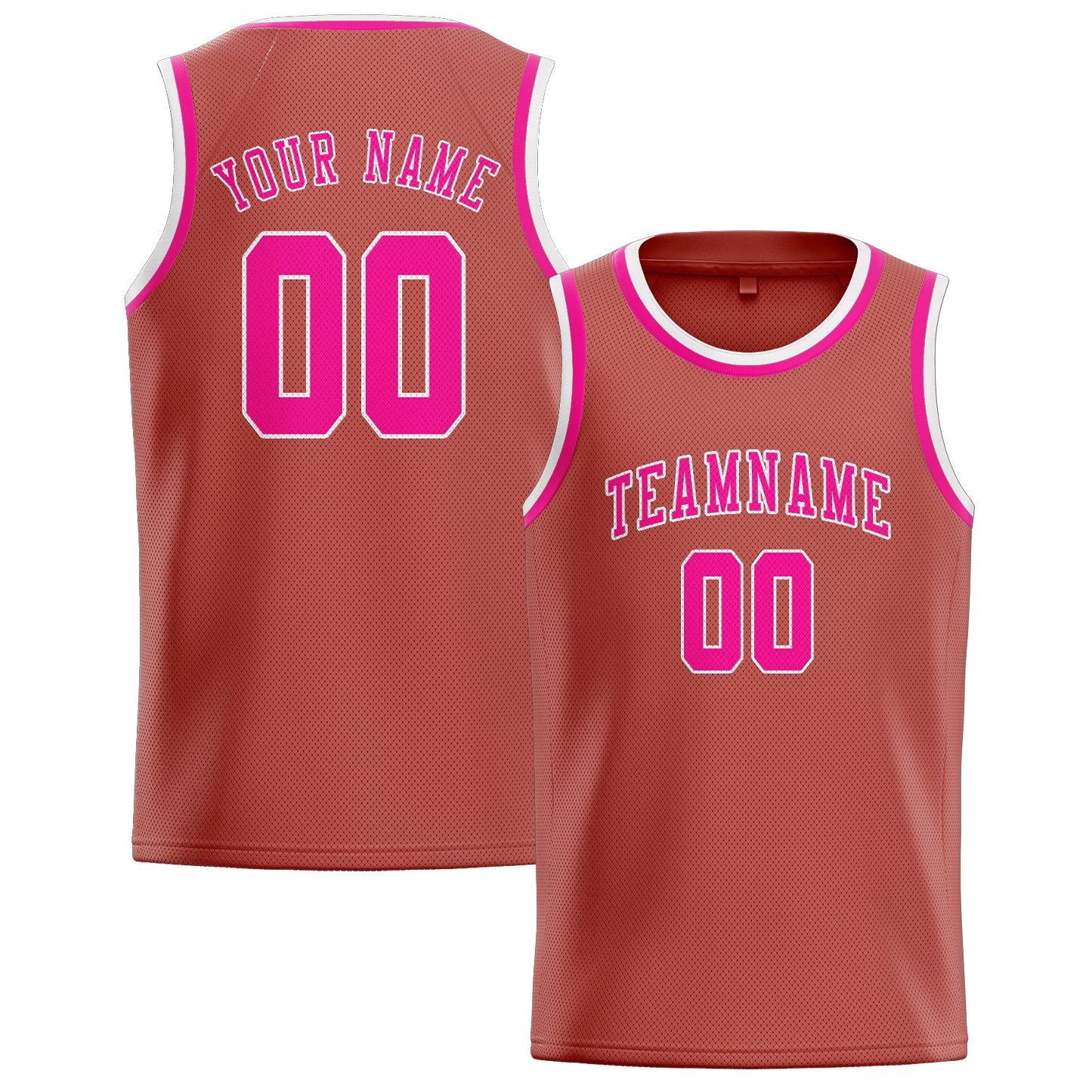 Maillot de basketball personnalisé rose cuivré