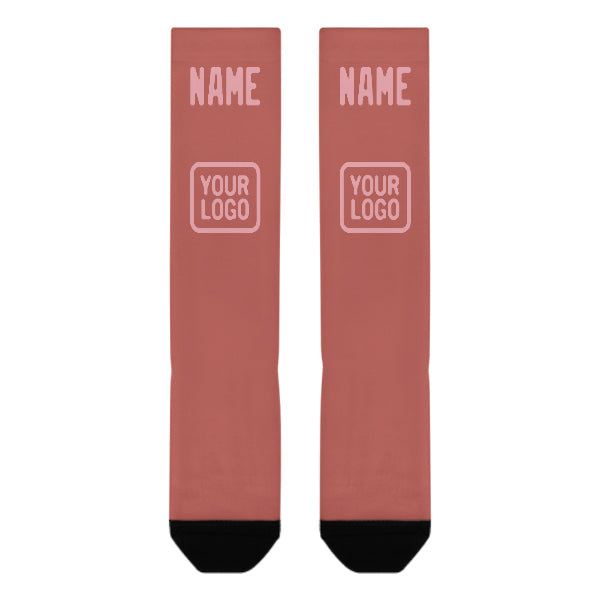 Chaussettes hautes personnalisées rose cuivré clair