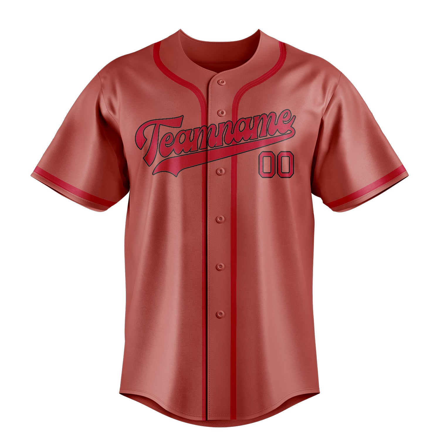 Maillot de baseball personnalisé rouge cuivré et rose