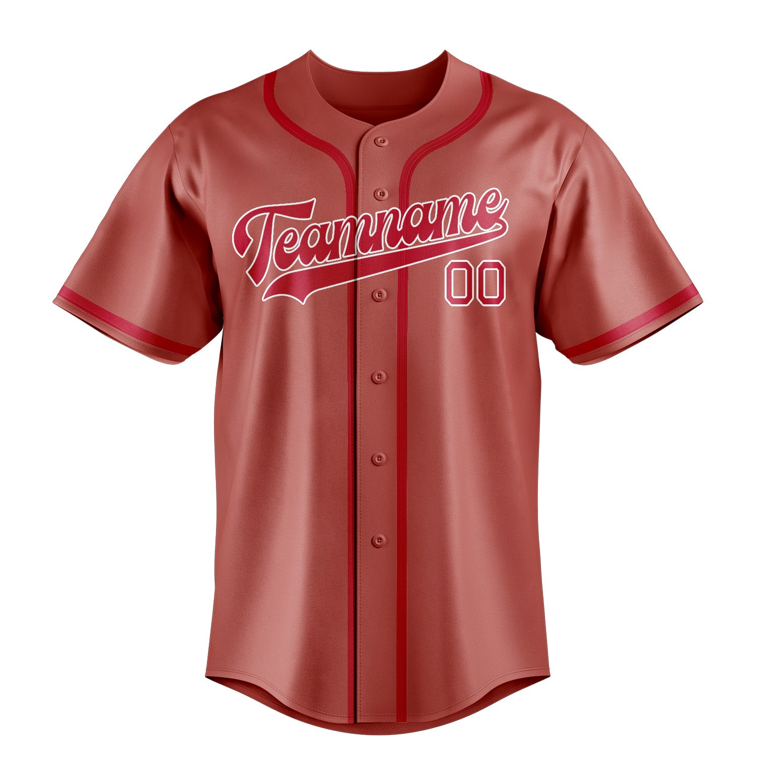 Maillot de baseball personnalisé rouge cuivré et rose