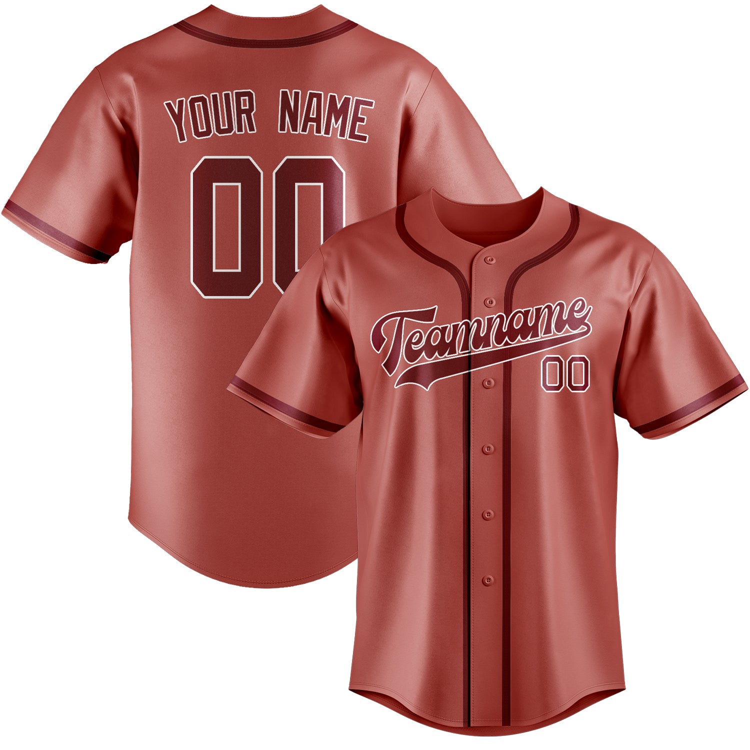 Maillot de baseball personnalisé Copper Rose Crimson Red