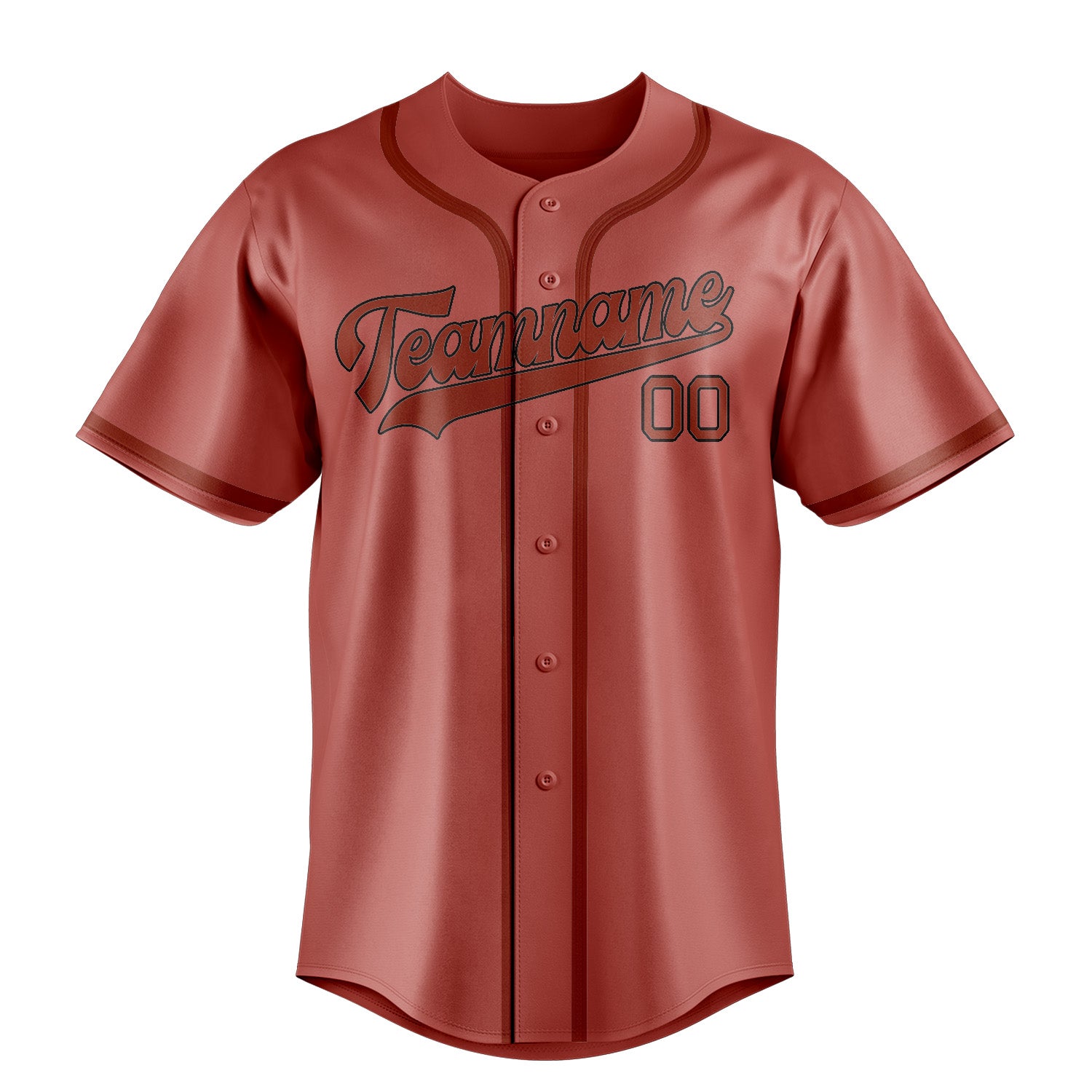 Maillot de baseball personnalisé cuivre rose corail rouge