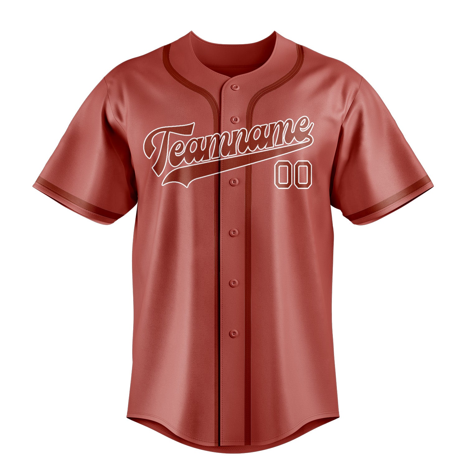 Maillot de baseball personnalisé cuivre rose corail rouge