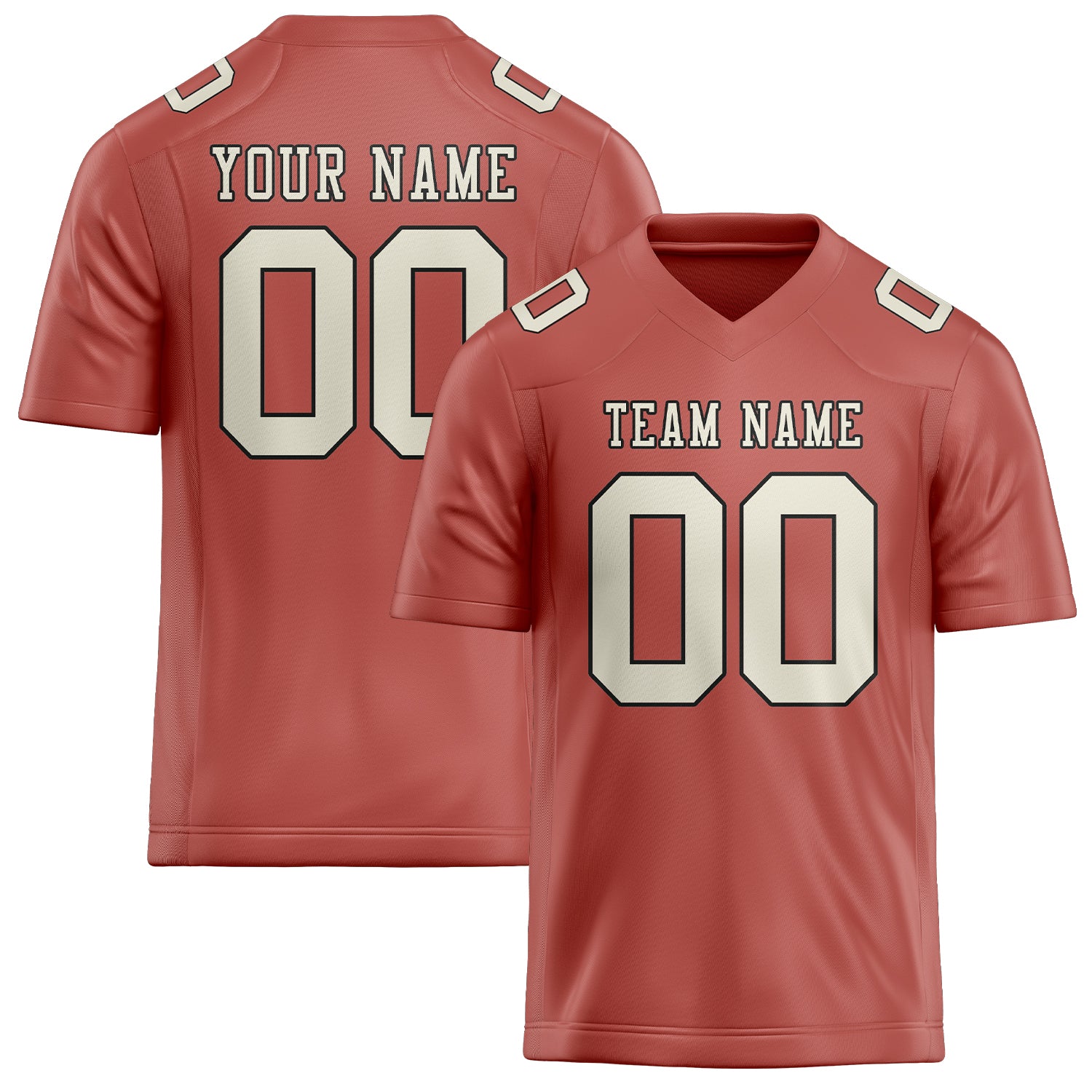 Custom Copper Rose Cream Football Jersey