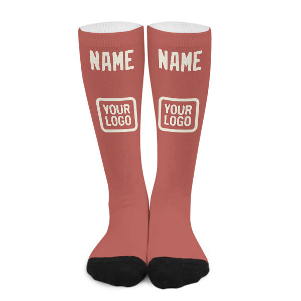 Chaussettes hautes personnalisées couleur crème Copper Rose