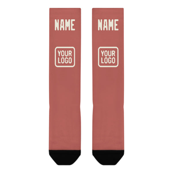Chaussettes hautes personnalisées couleur crème Copper Rose
