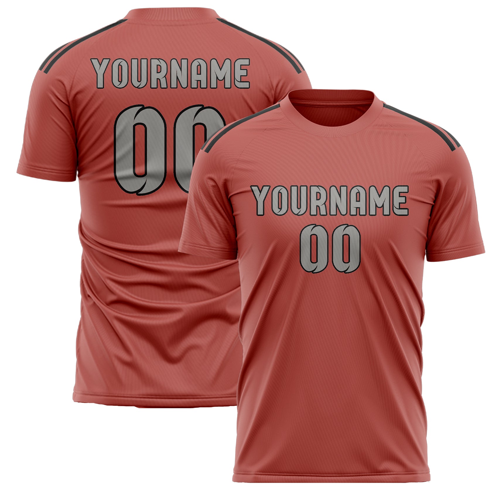 Maillot de football personnalisé gris cuivré et rose