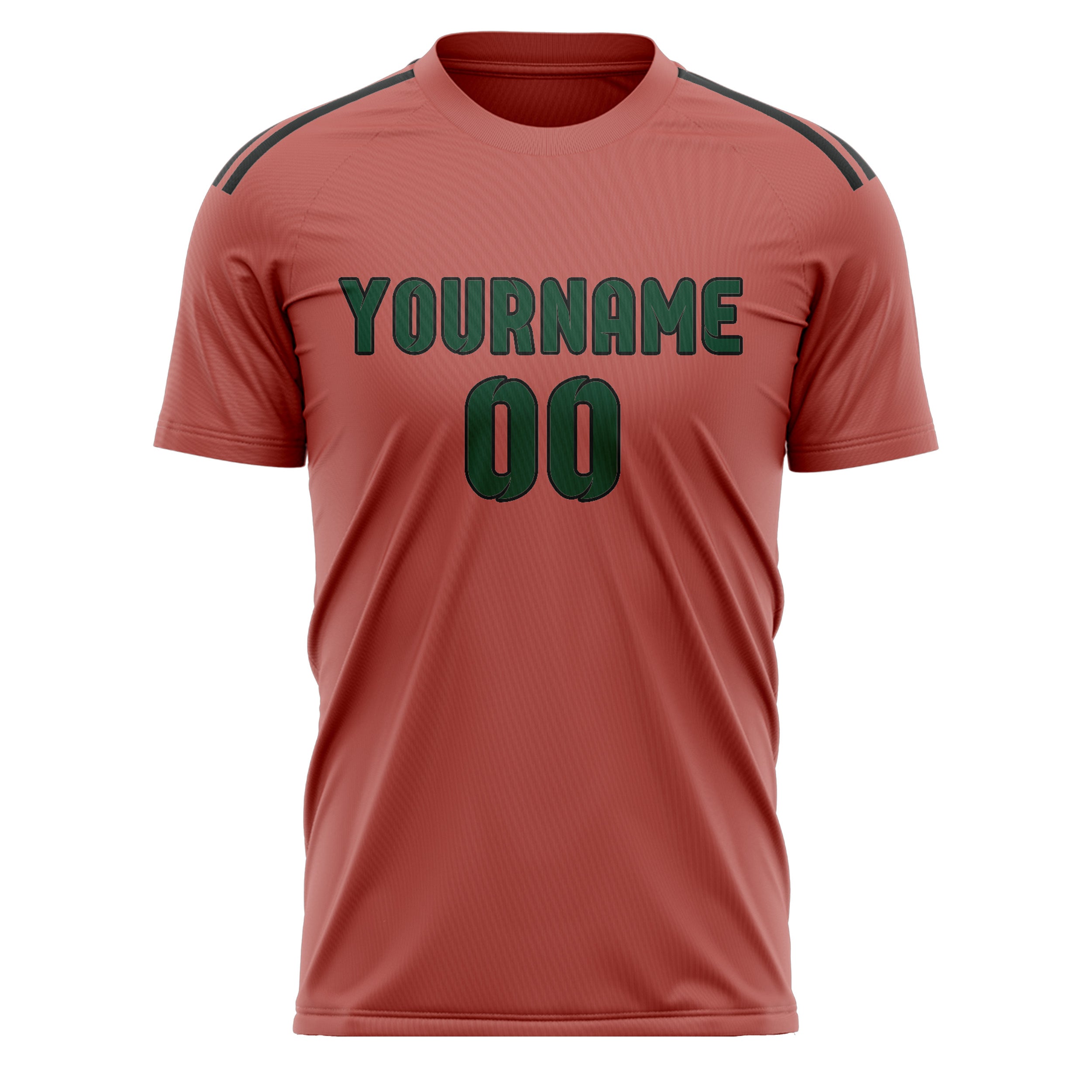 Maillot de football personnalisé cuivre rose vert