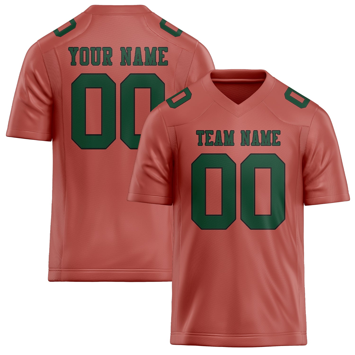 Custom Copper Rose Green Football Jersey