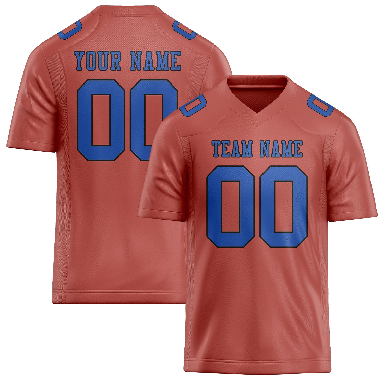 Custom Copper Rose Sky Blue Football Jersey