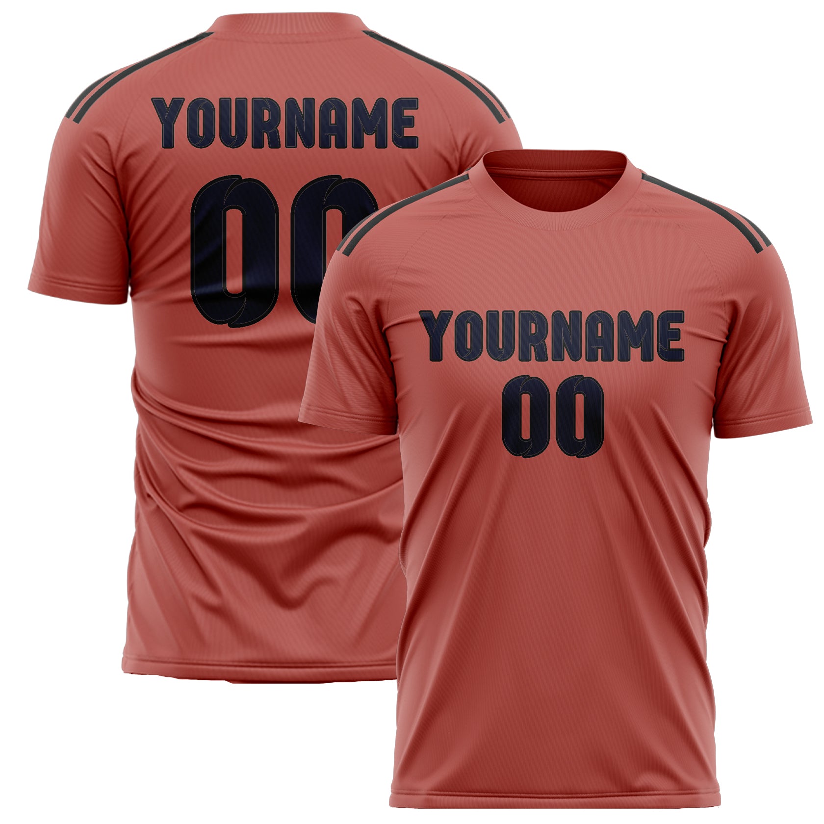 Maillot de football bleu marine personnalisé Copper Rose