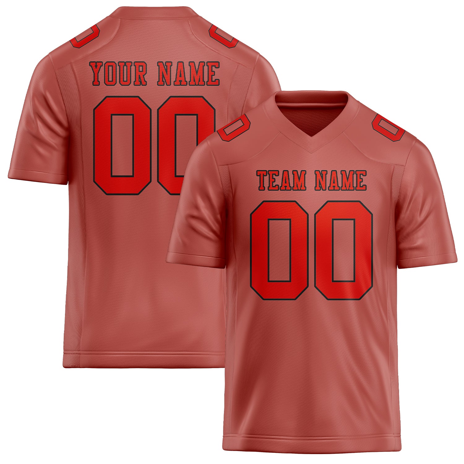 Custom Copper Rose Orange Red Football Jersey