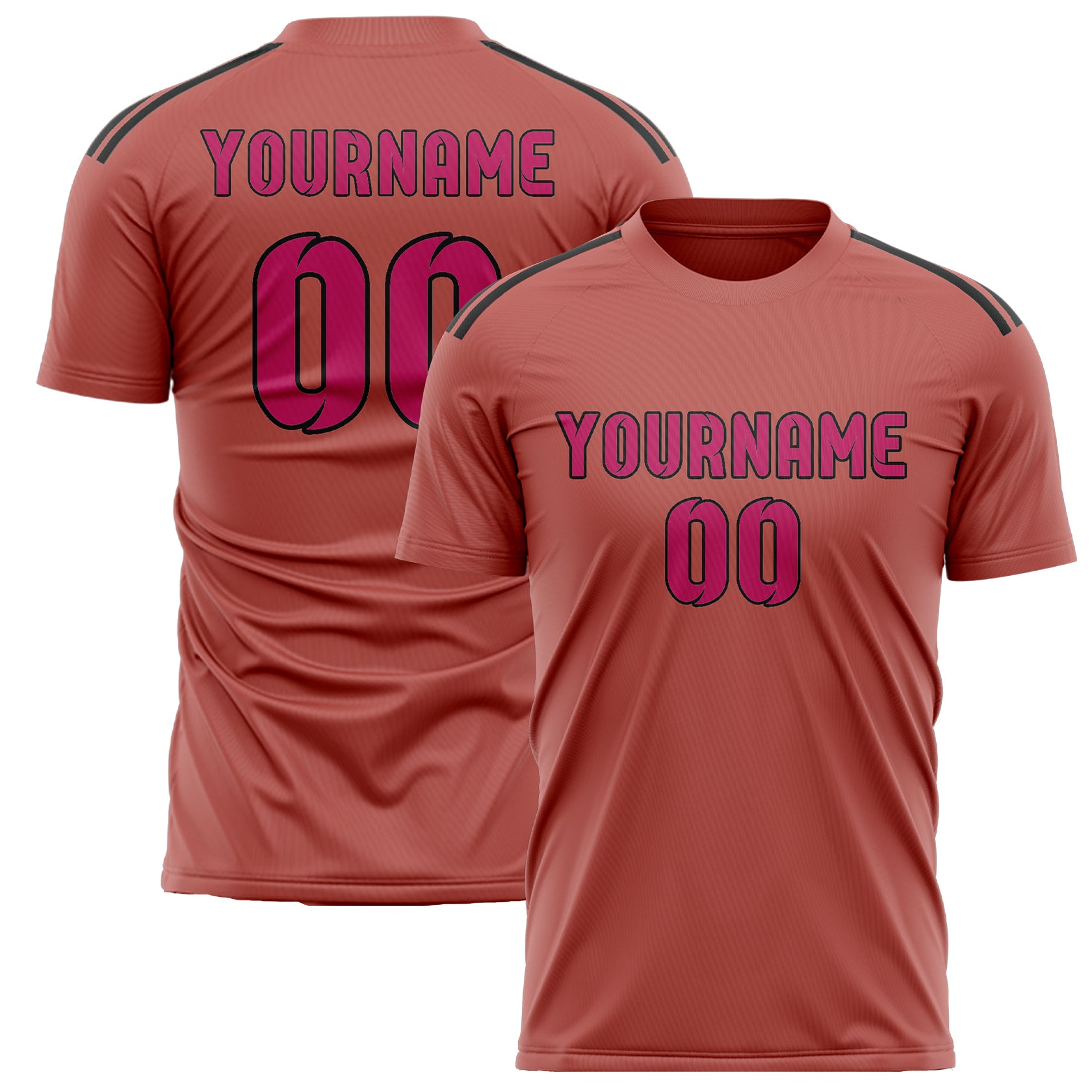 Maillot de football personnalisé rose cuivré
