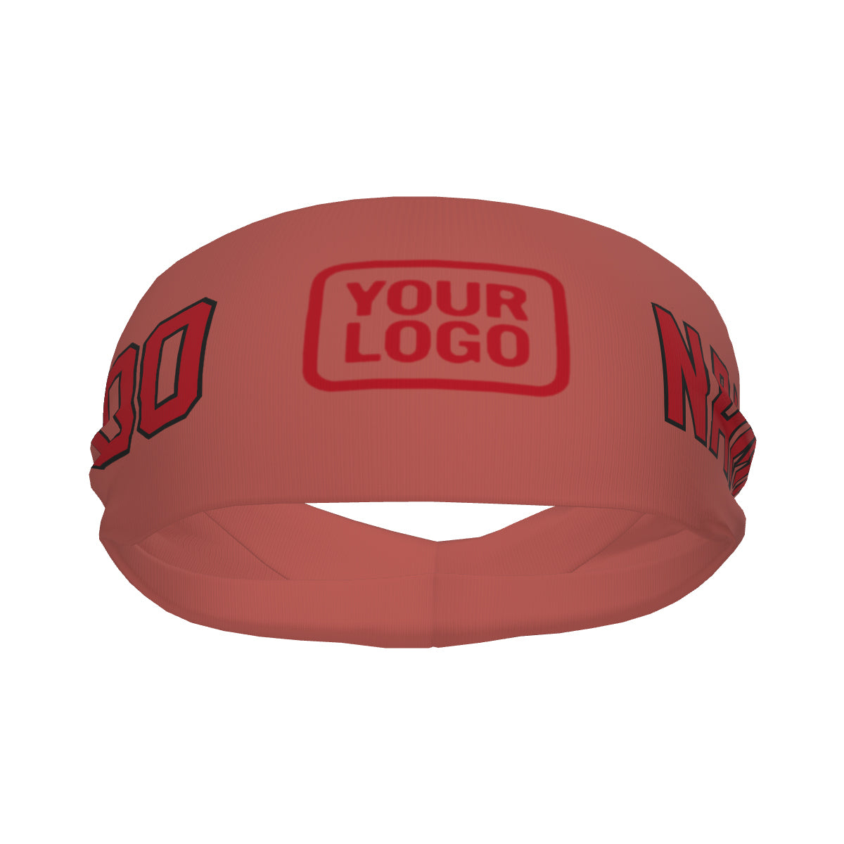 Bandeau de sport personnalisé rouge cuivré et rose