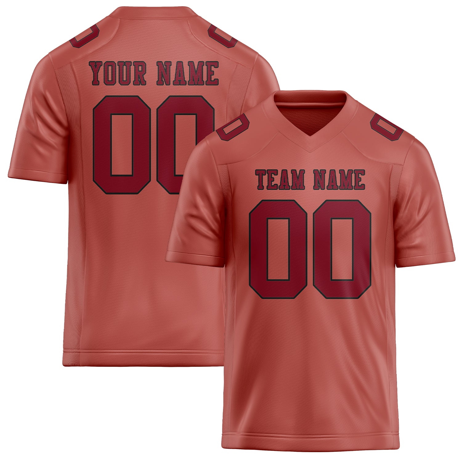 Maillot de football personnalisé Copper Rose Crimson Red