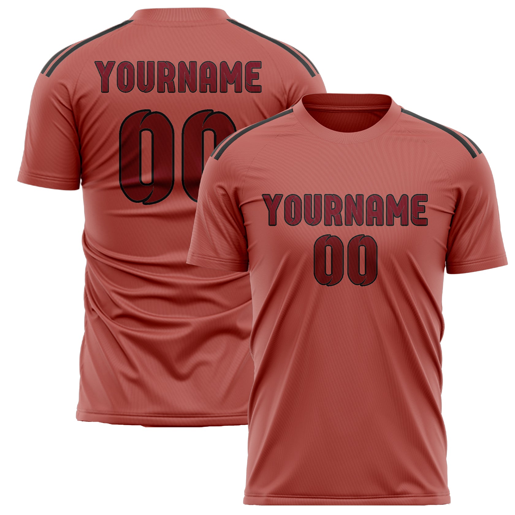 Maillot de football personnalisé Copper Rose Crimson Red