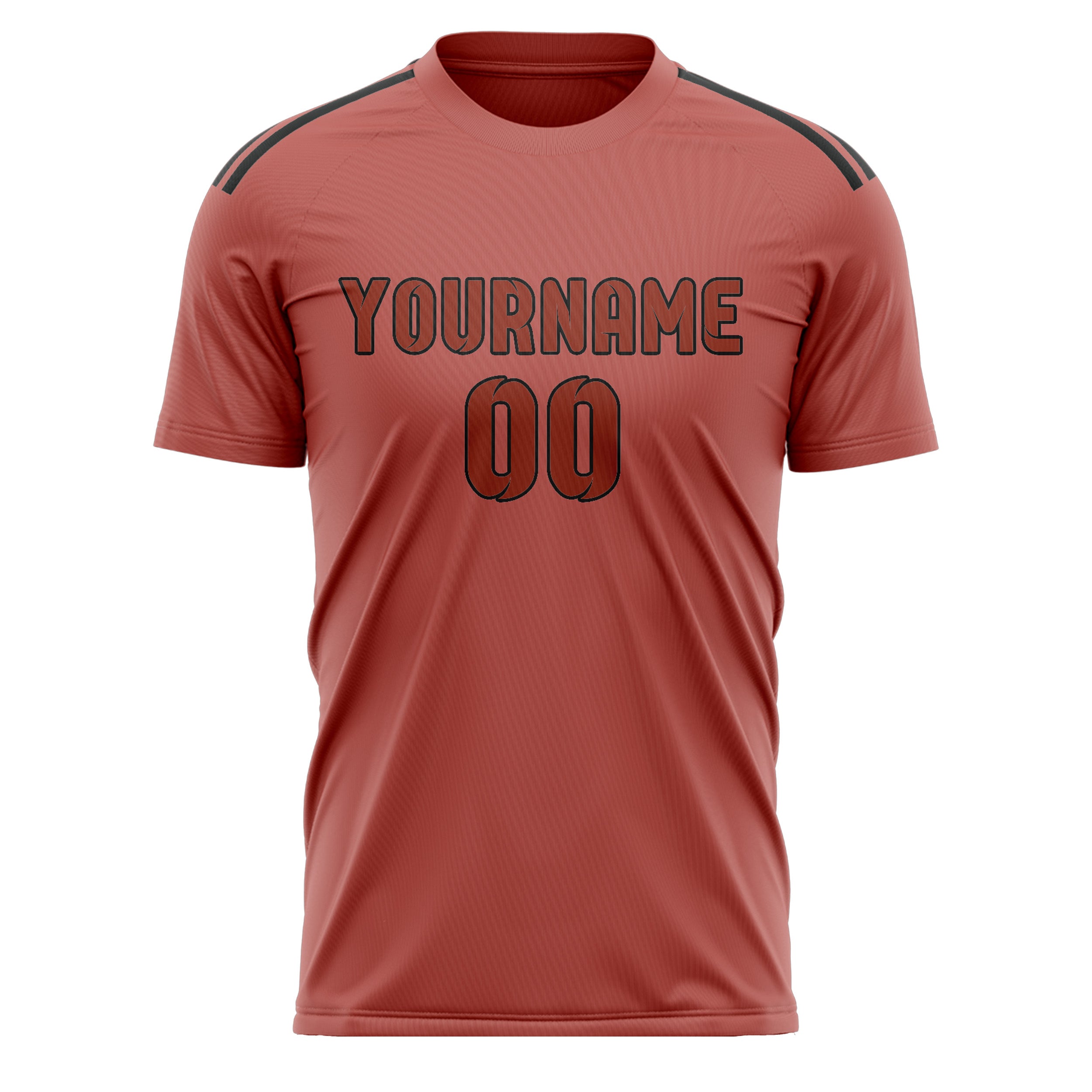 Maillot de football personnalisé cuivre rose corail rouge
