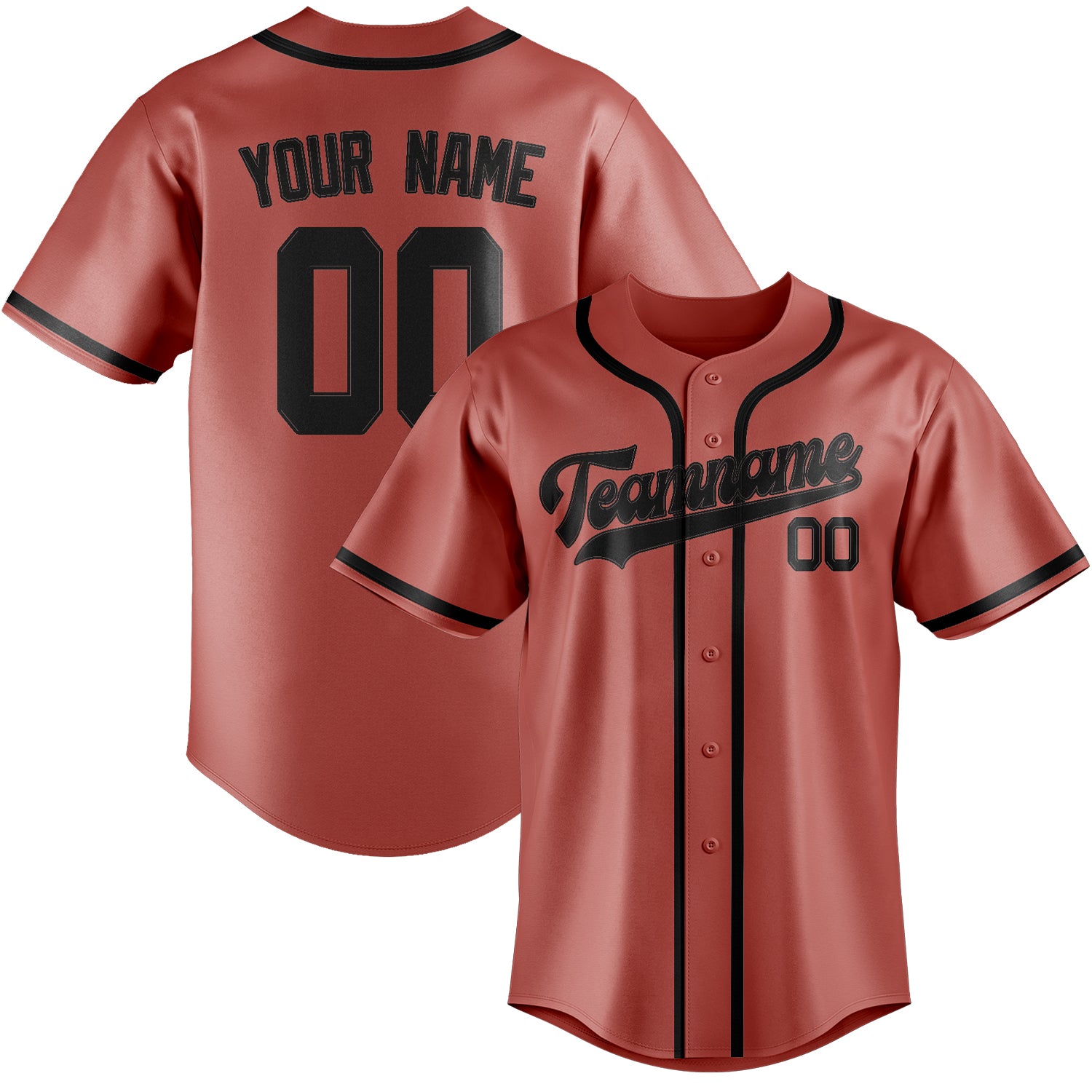 Maillot de baseball noir personnalisé Copper Rose