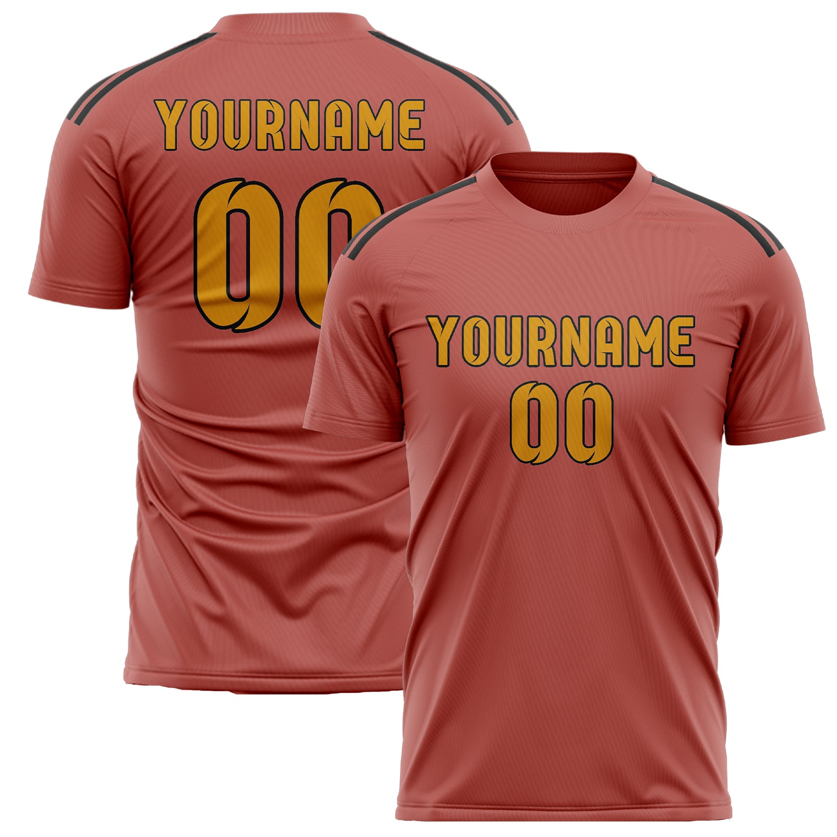 Maillot de football personnalisé cuivre rose jaune