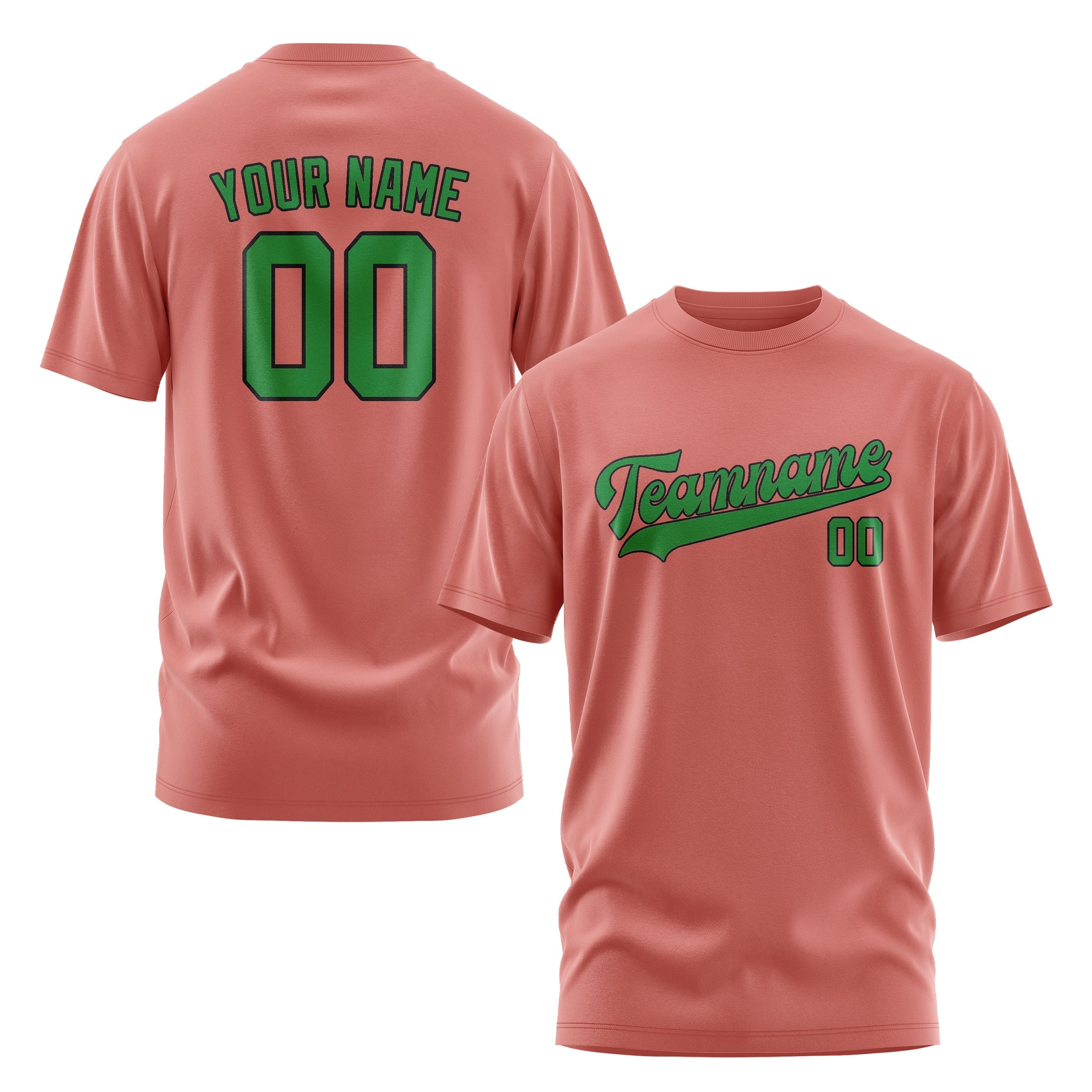 T-shirt personnalisé cuivre rose vert émeraude