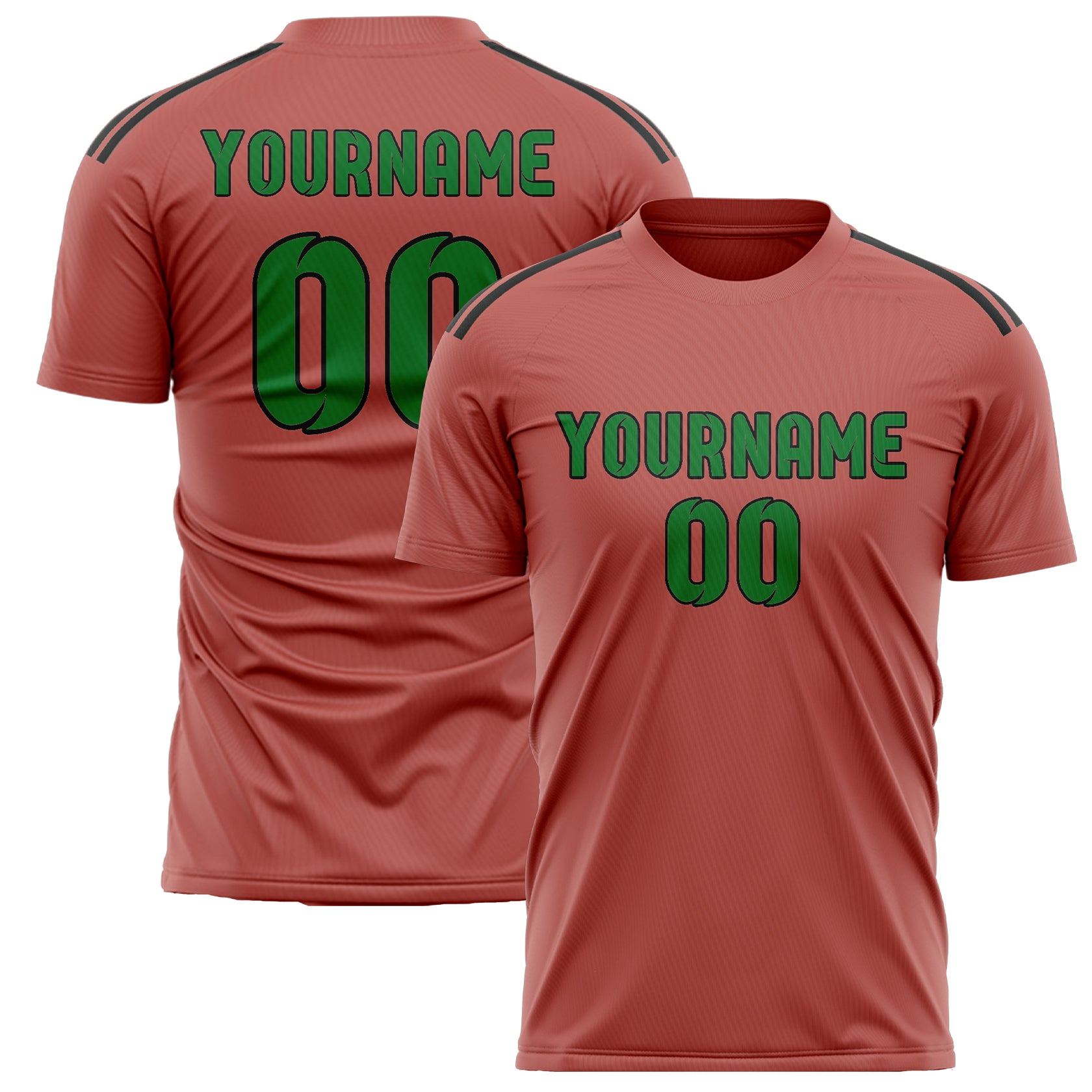 Maillot de football personnalisé Copper Rose vert émeraude