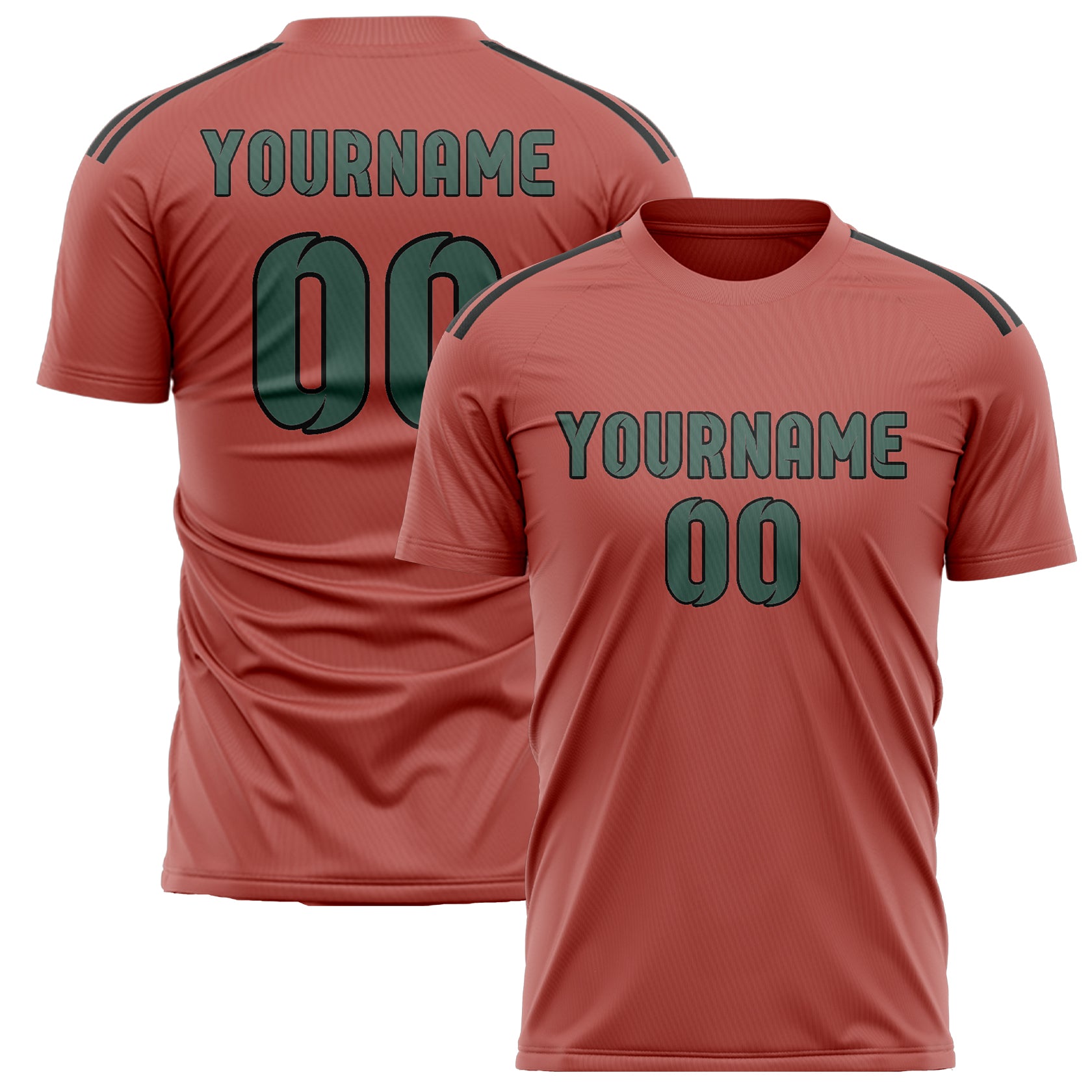 Maillot de football personnalisé Copper Rose bleu et vert