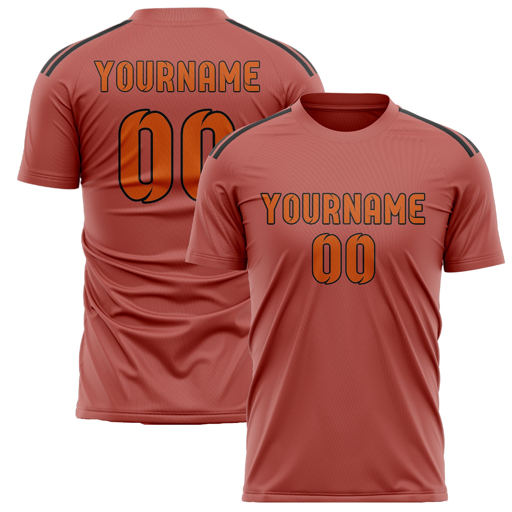 Maillot de football personnalisé Copper Rose Orange