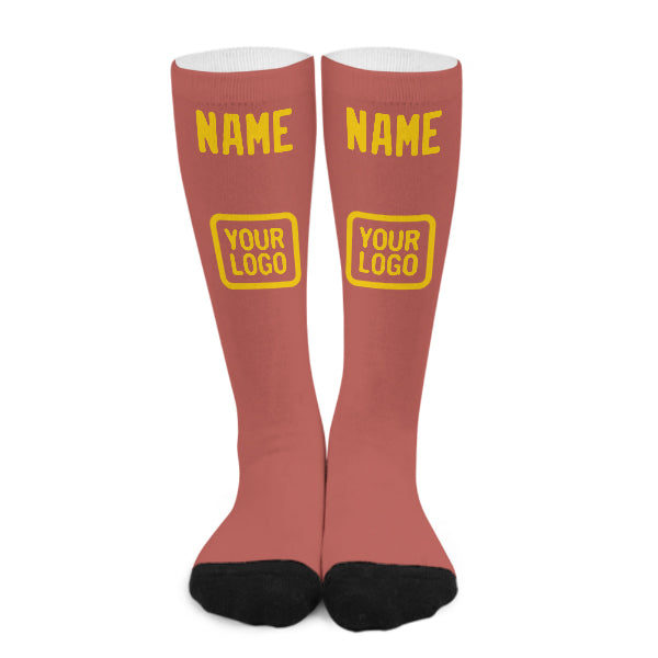 Chaussettes hautes personnalisées en cuivre et or rose