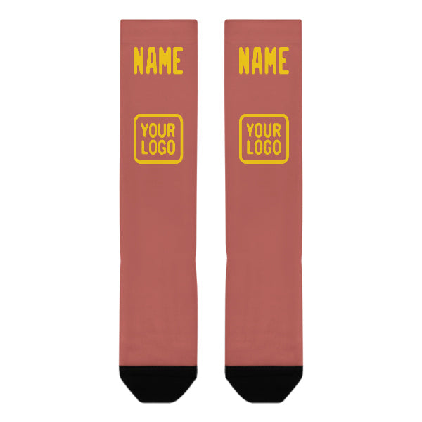 Chaussettes hautes personnalisées en cuivre et or rose