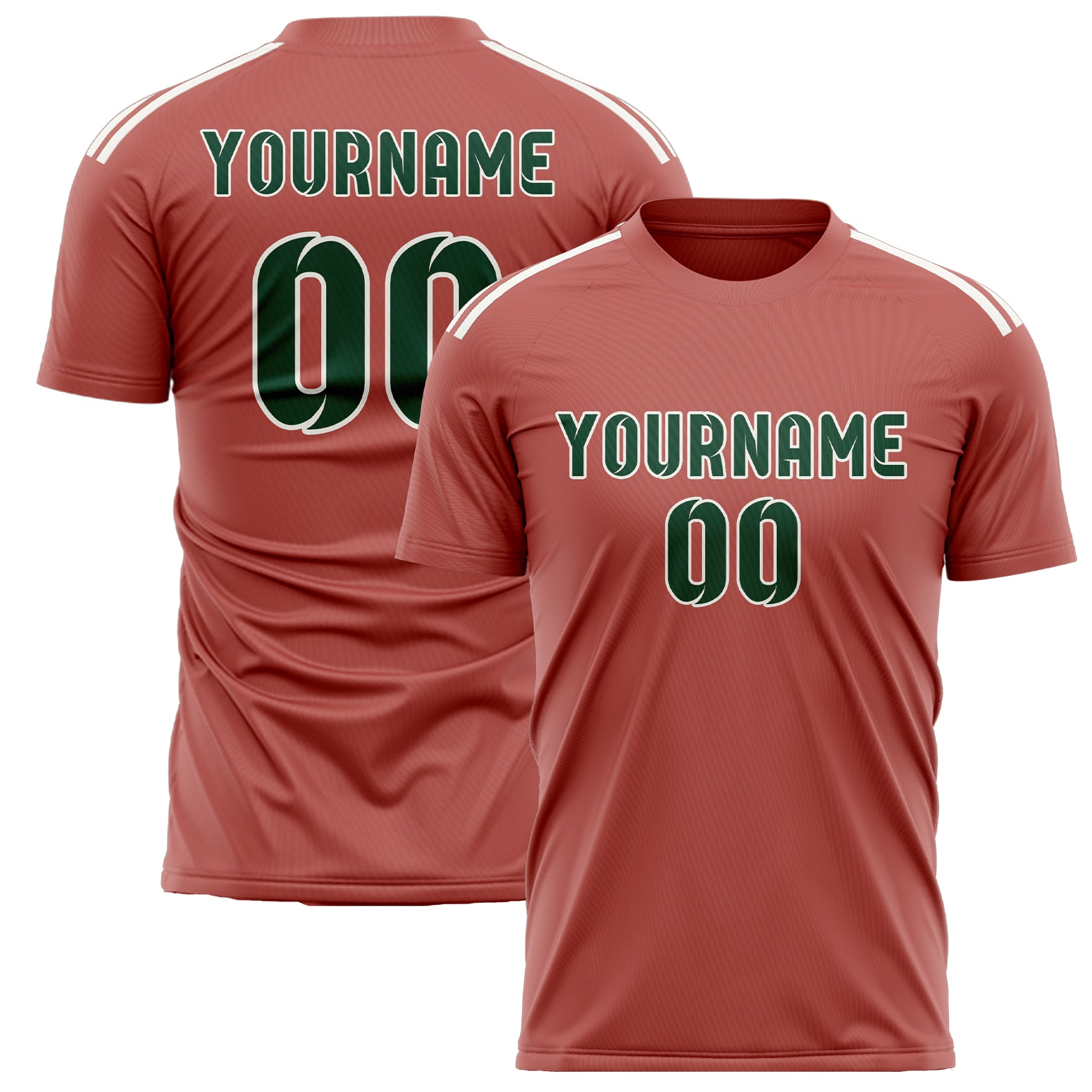 Maillot de football personnalisé cuivre rose vert