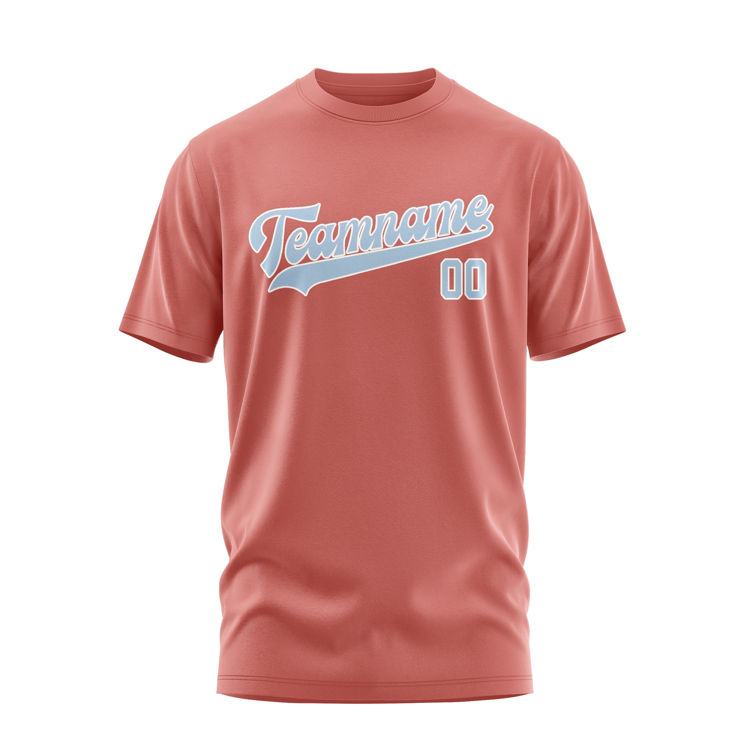 T-shirt bleu clair personnalisé Copper Rose