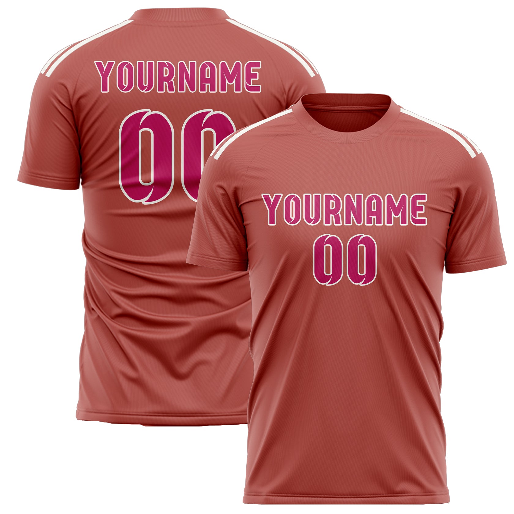Maillot de football personnalisé rose cuivré