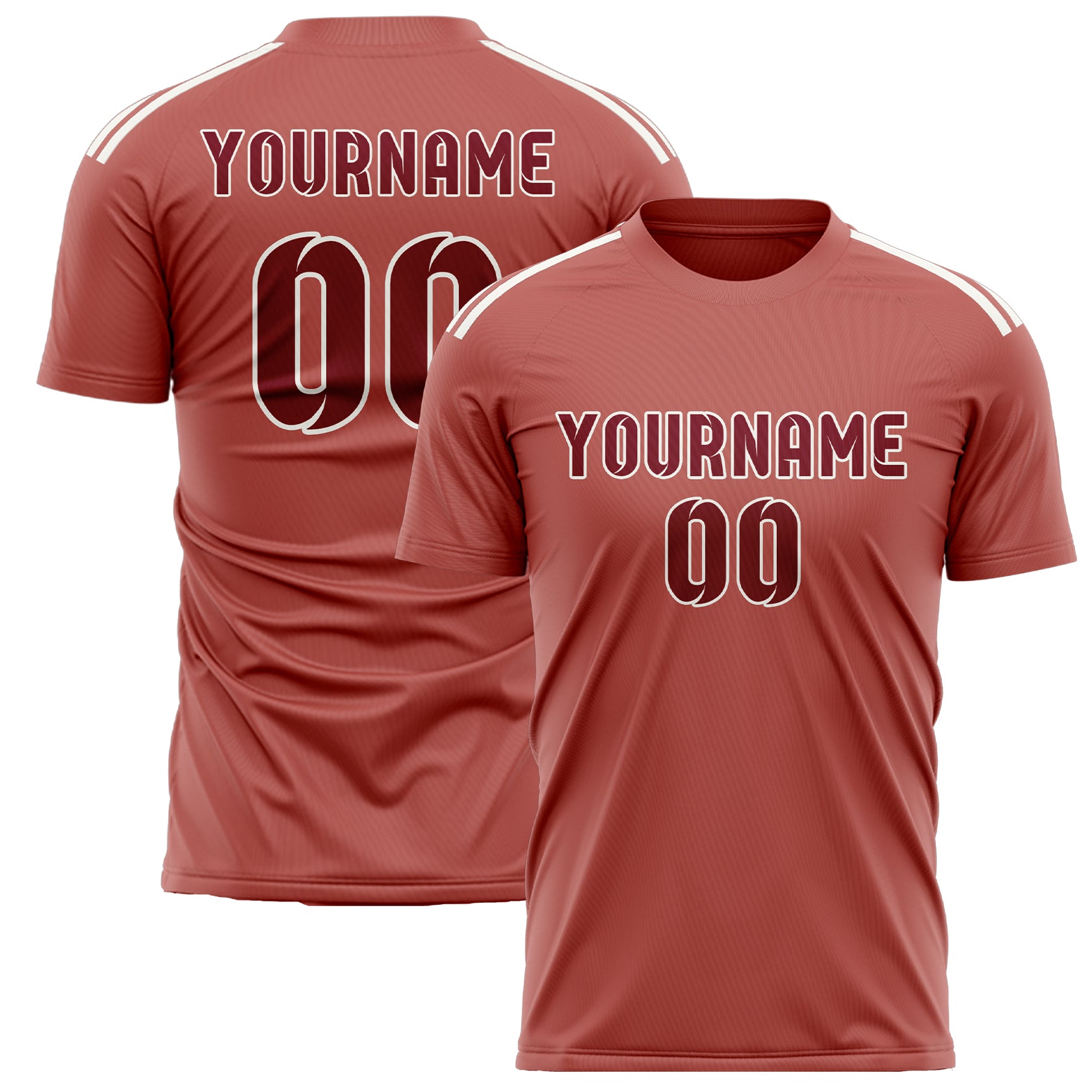Maillot de football personnalisé Copper Rose Crimson Red